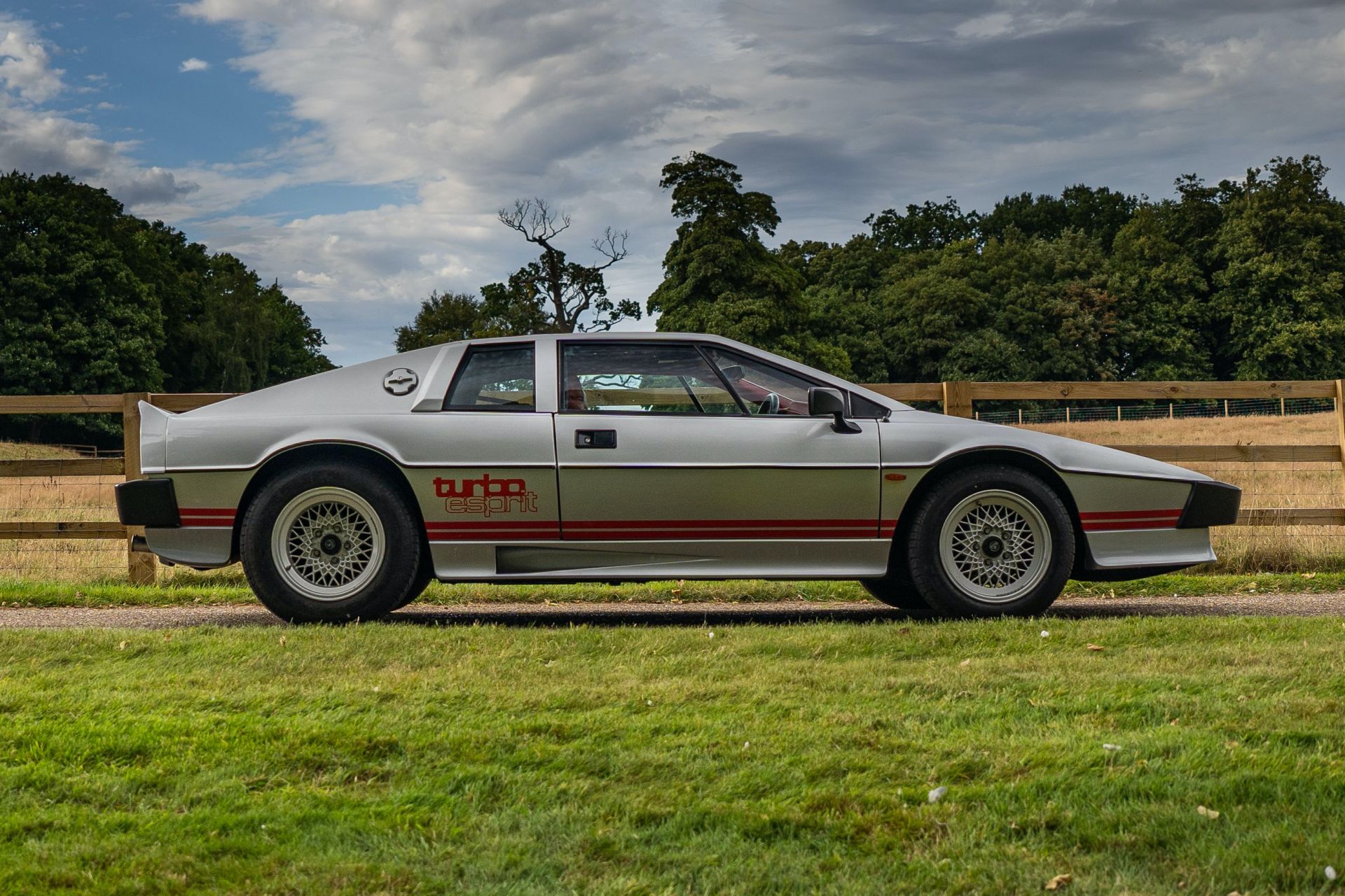 Side view of Colin Champman's 1981 Lotus Esprit Turbo