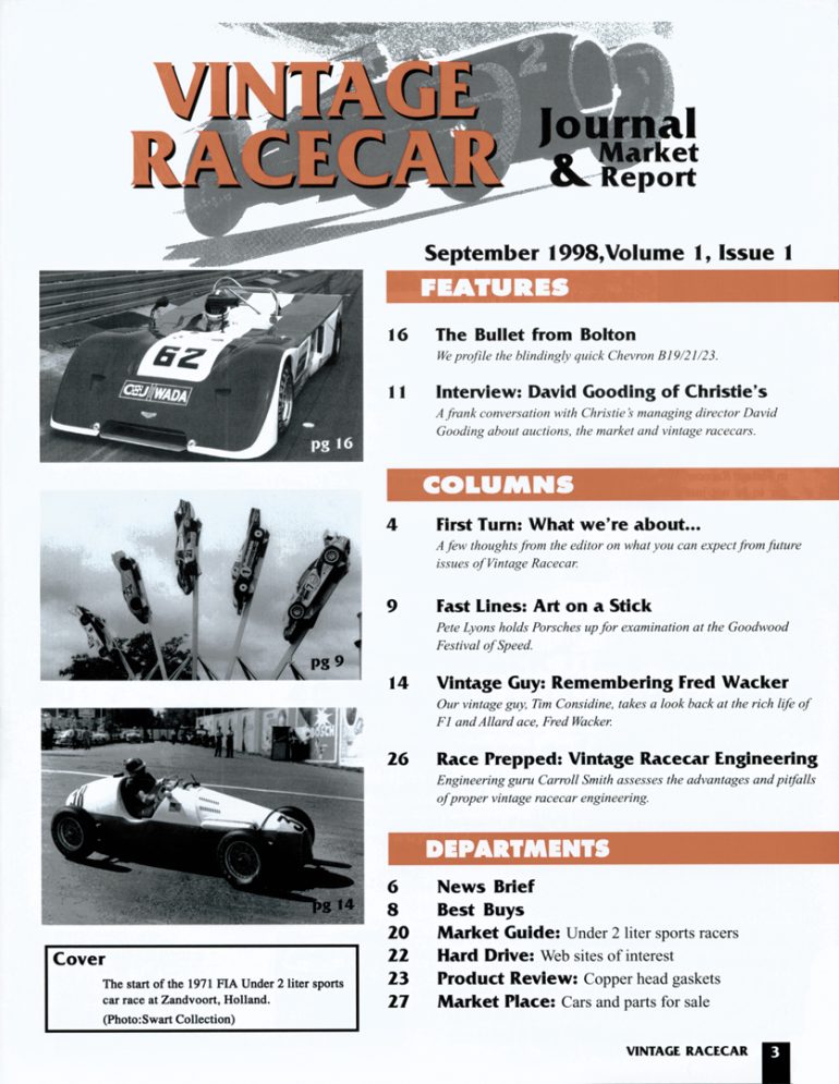 Classic Racing Log Vintage Racecar—The First Issue