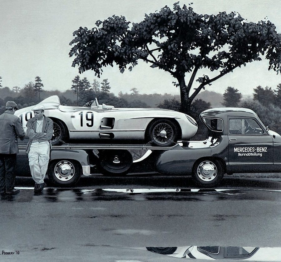 Mercedes’ 300 SLR and Juan Manuel Fangio Artwork