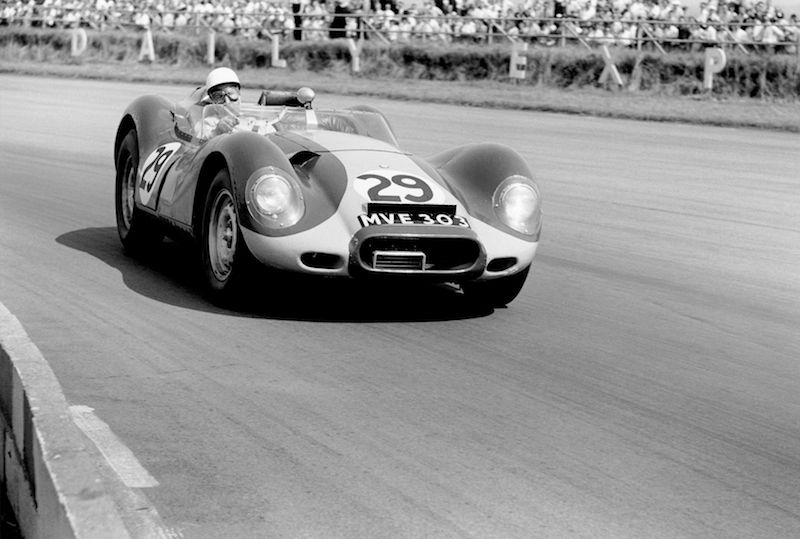 Stirling Moss winning in a Lister-Jaguar Knobbly