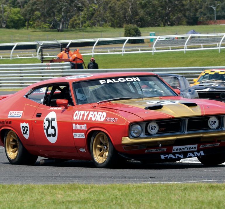Regularity challenger Stuart Dearden running his Falcon XB GT. Photo: Neil Hammond