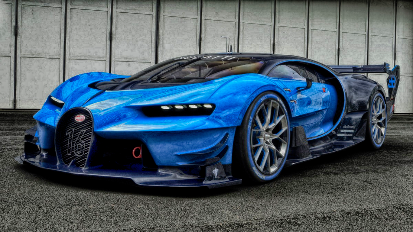 спортивный синий автомобиль bugatti vision gran turismo бесплатно