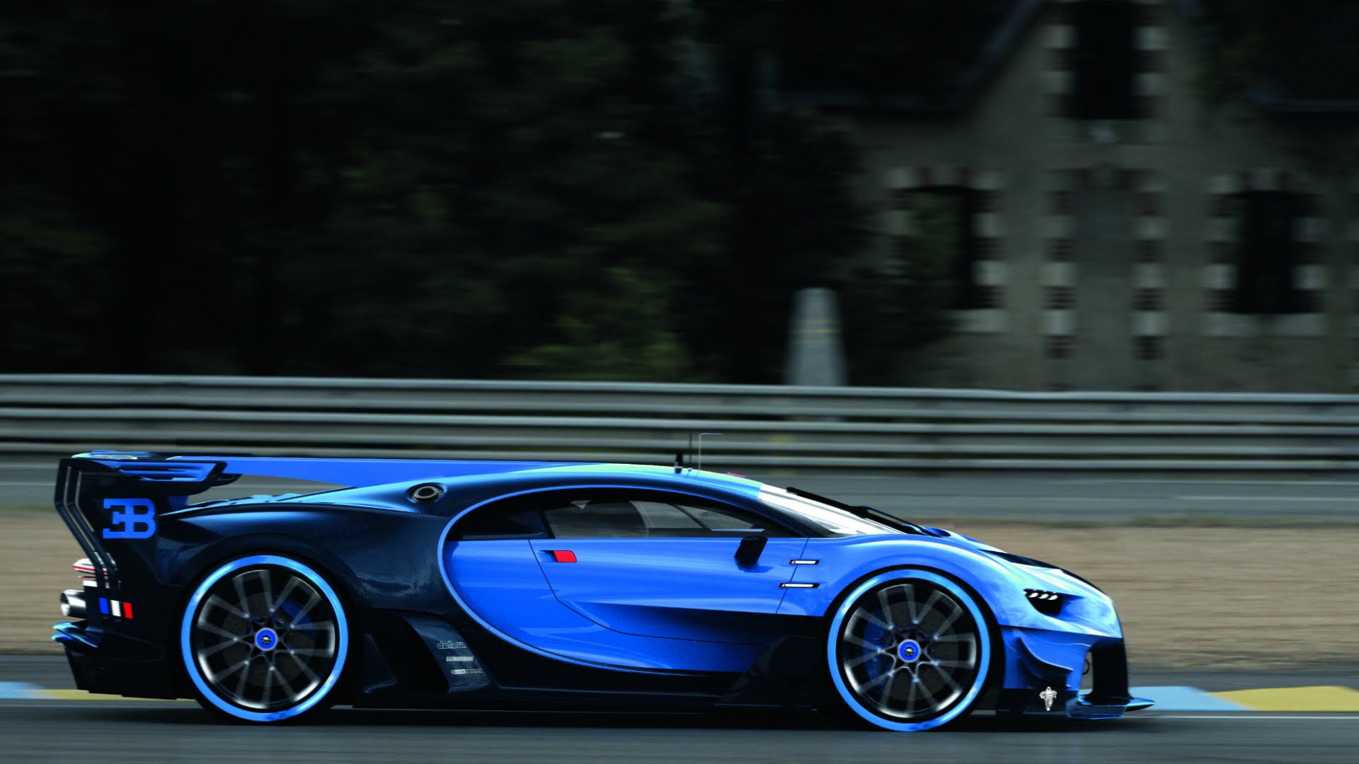 спортивный синий автомобиль bugatti vision gran turismo загрузить