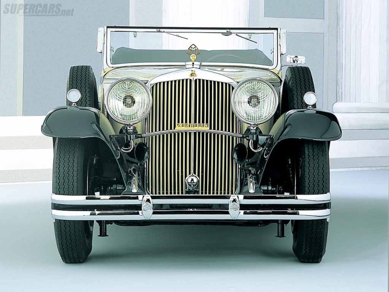 Miniature Anson 1/18 – Maybach DS8 Zeppelin 1932, Couleur Crème Et Noir, Modèle Diecast