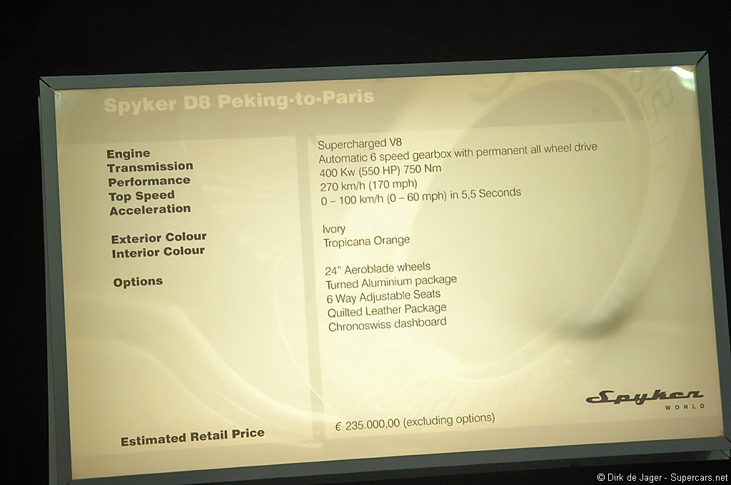2007 Spyker D12 Peking-to-Paris Gallery