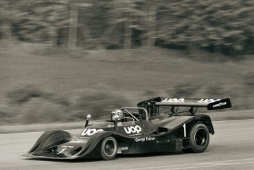 George Follmer drove Southgate’s DN4 in the five-race 1974 Can-Am season, earning three poles and turning in a pair of fastest laps while chasing teammate Jackie Oliver’s sister car to the Can-Am’s final championship. Photo: Dan R. Boyd