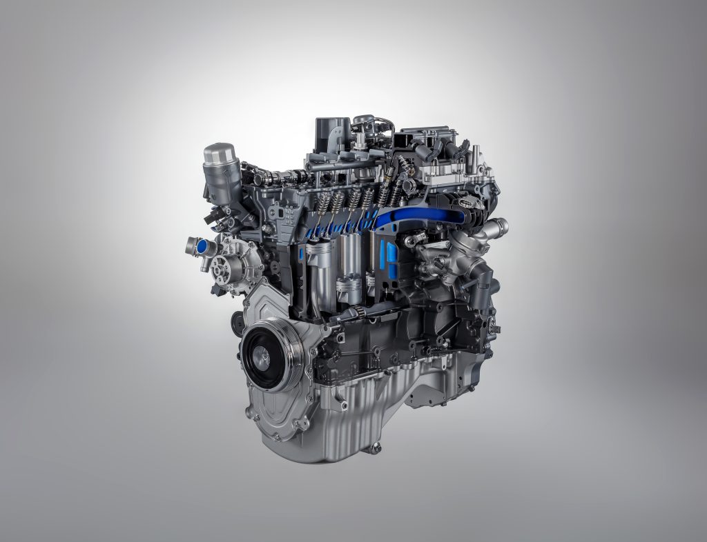 Jaguar four-cylinder F-Type engine block press shot