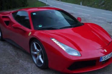 A Ferrari 488 GTB Going for a Quick Drive at a Mountain Pass