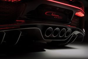 Quad exhaust ports, unique to the Chiron Sport.