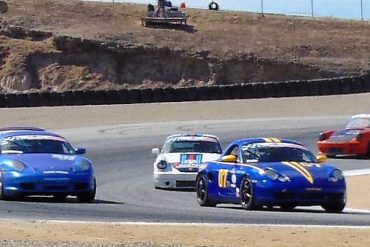 Porsche 911 models on track