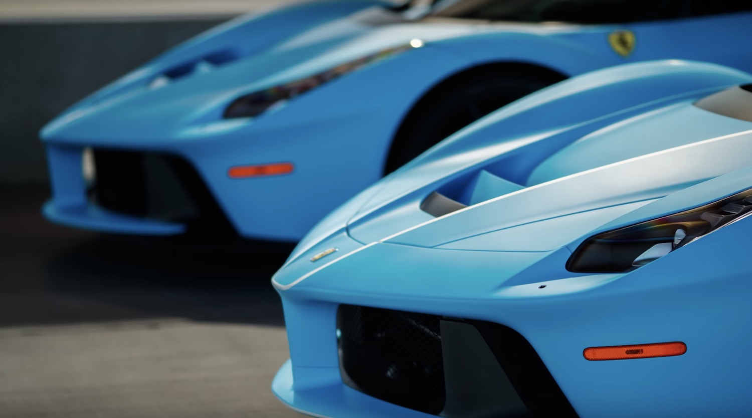 Two Blue Laferraris