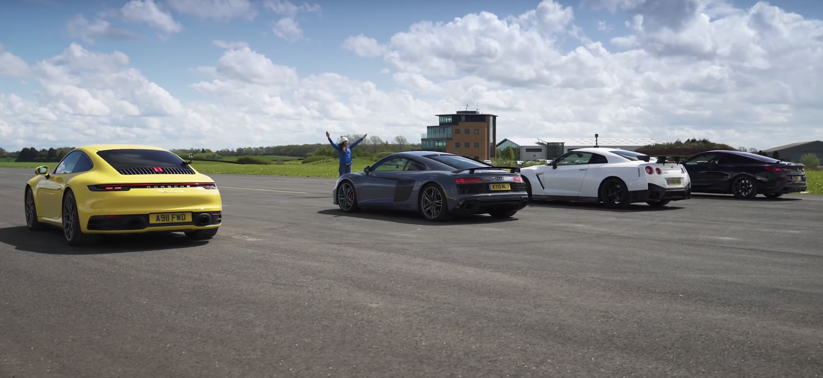 Watch The Porsche 992 Take On The Audi R8 Nissan Gt R Nismo