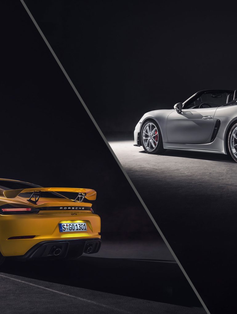 Porsche 718 Spyder and 718 Cayman GT4