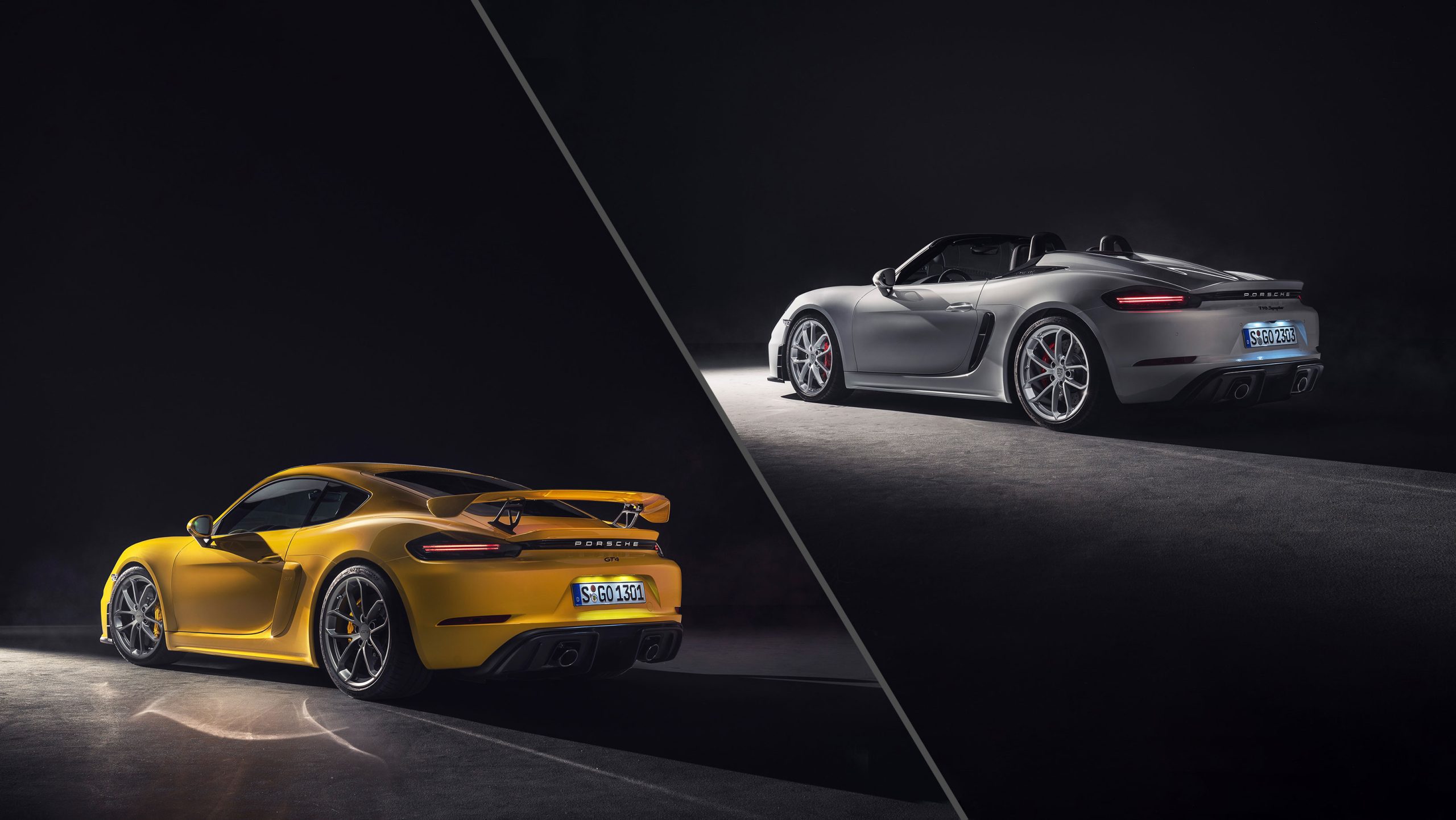 Porsche 718 Spyder and 718 Cayman GT4