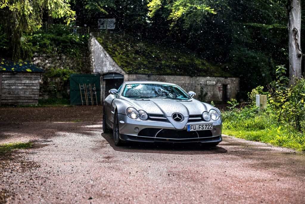A Mercedes on a UK road