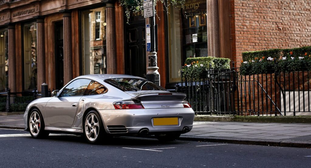 Porsche parked on UK roads