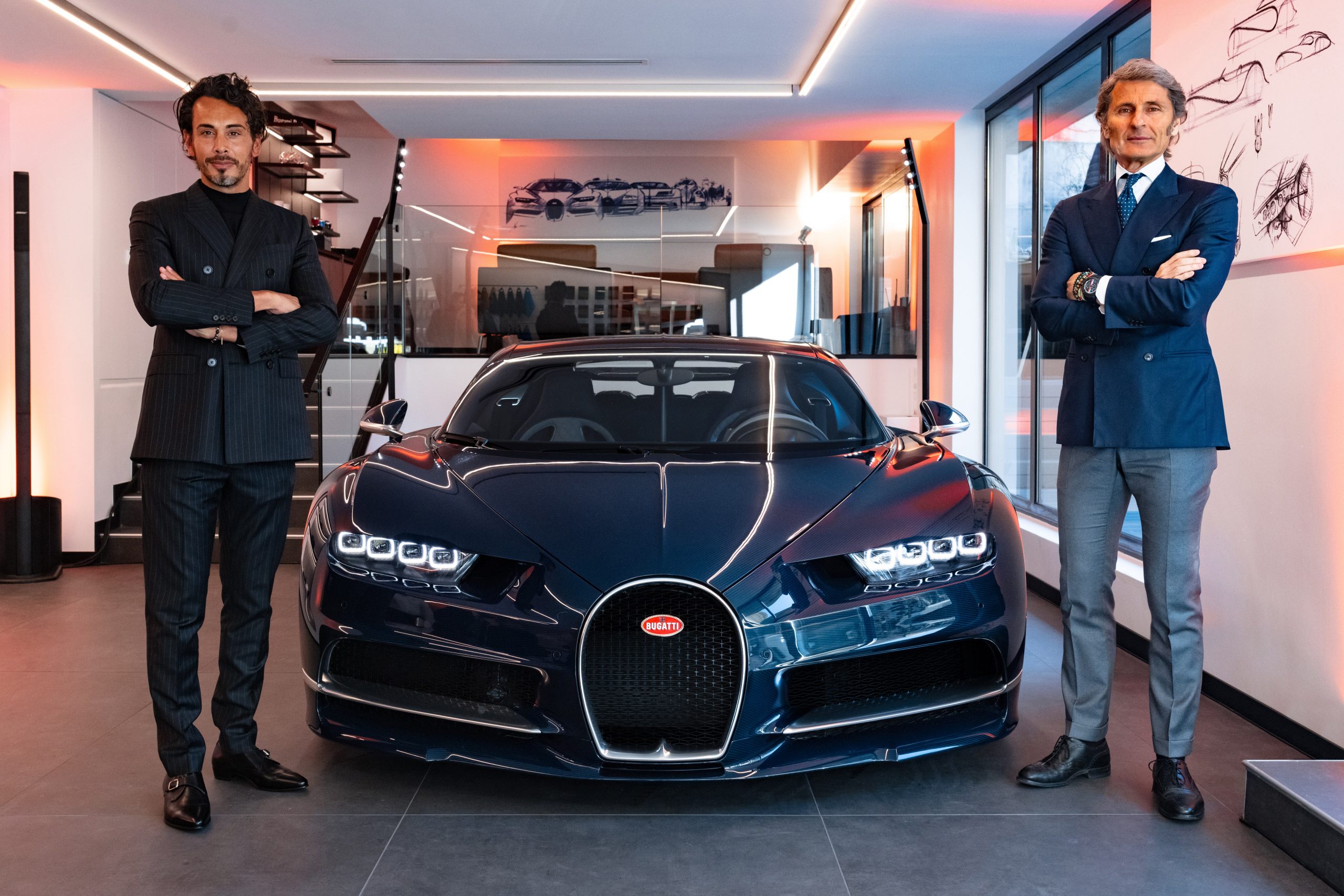 Edouard Schumacher and Stephan Winkelmann at Bugatti Paris