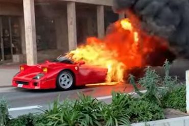 Ferrari F40 fire in monaco