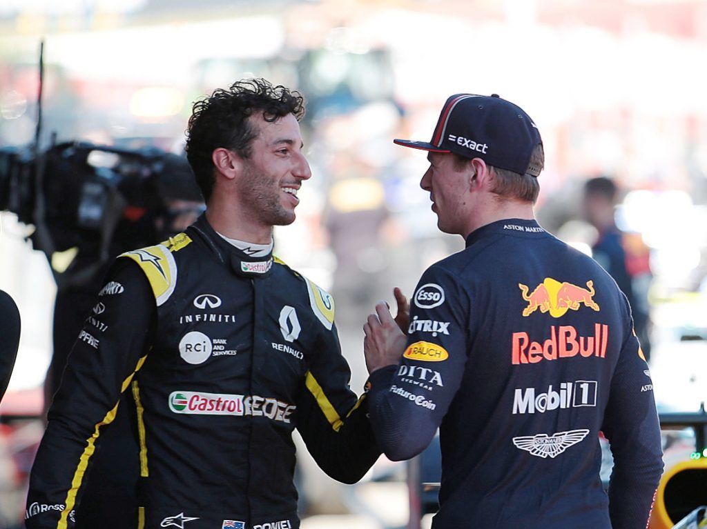 Daniel Ricciardo and former teammate Max Verstappen