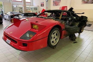 Fire damaged Ferrari F40