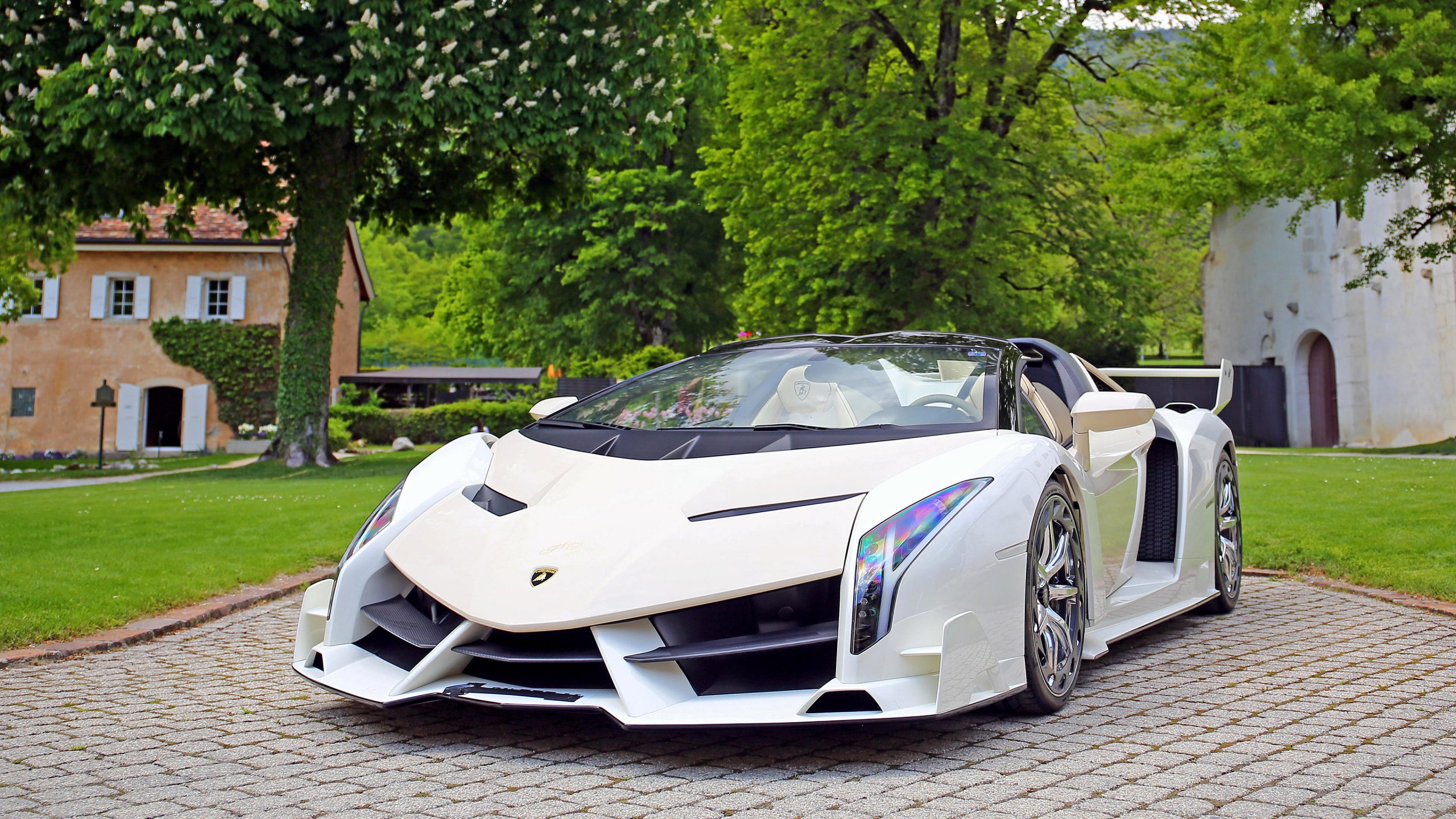 Lamborghini Veneno Roadster белая
