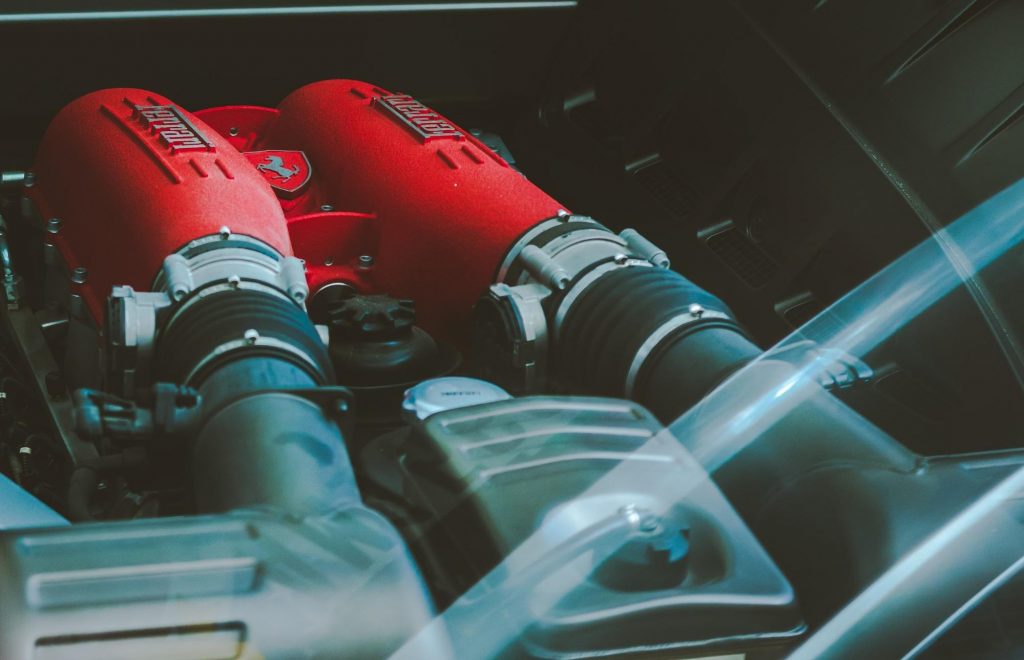 Ferrari supercar engine