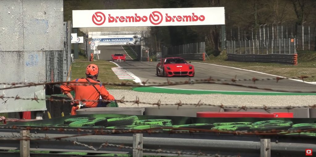 599XX being chased by an FXX into Variante Ascari