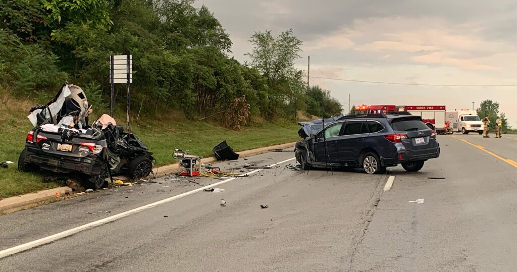 Fatal car crash between SUV and sedan
