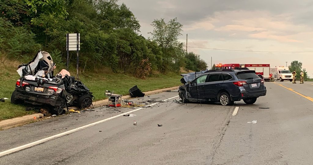 Fatal car crash between SUV and sedan