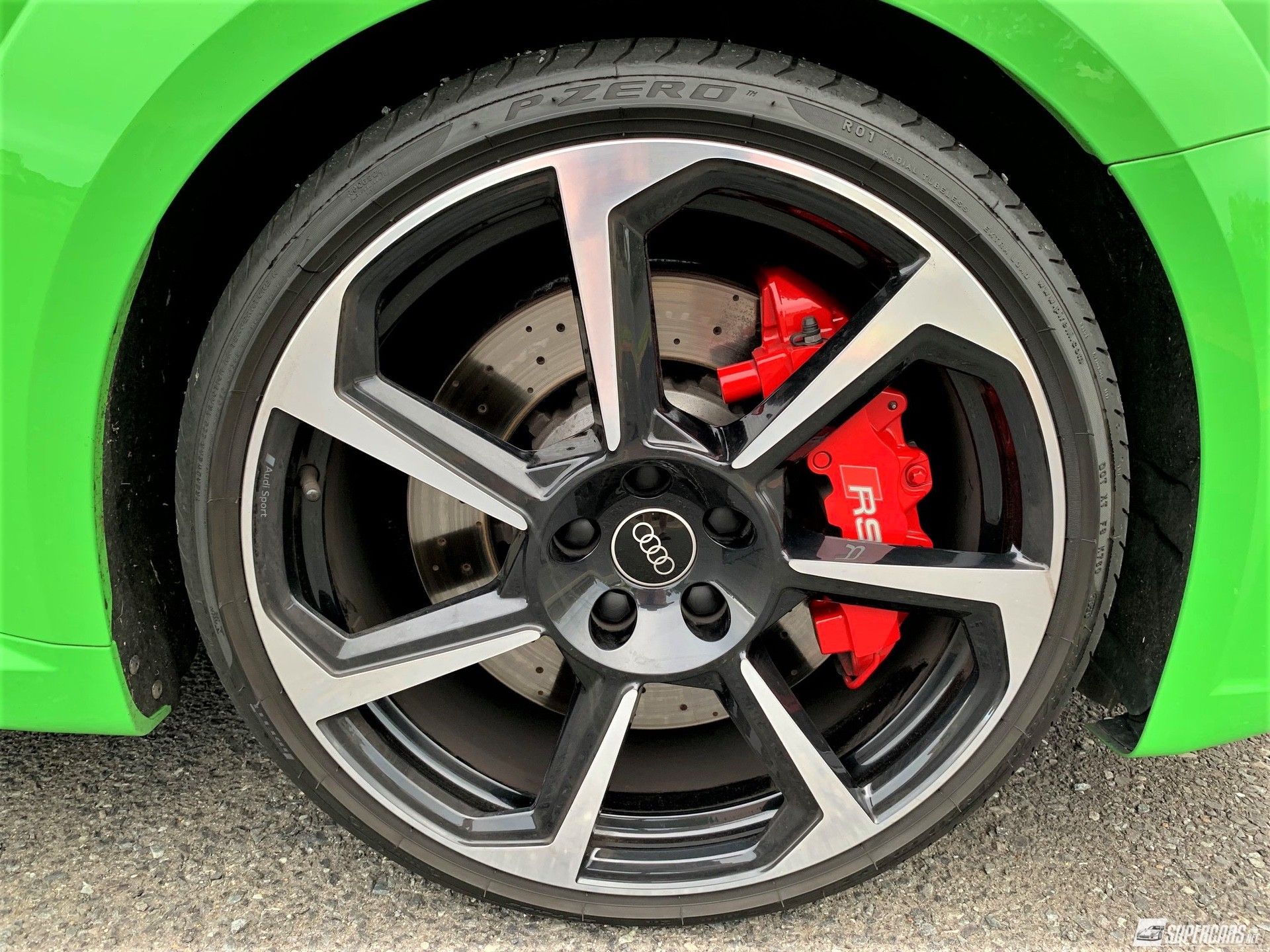 Close-up of tyre on 2022 Audi TT RS