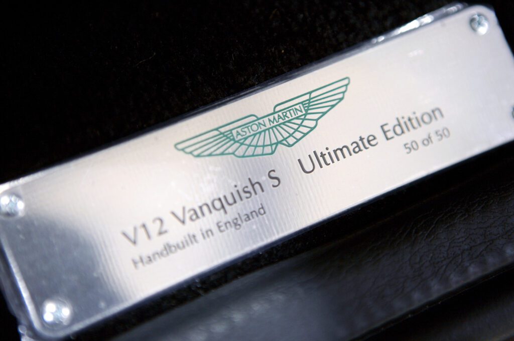 V12 Vanquish plaque