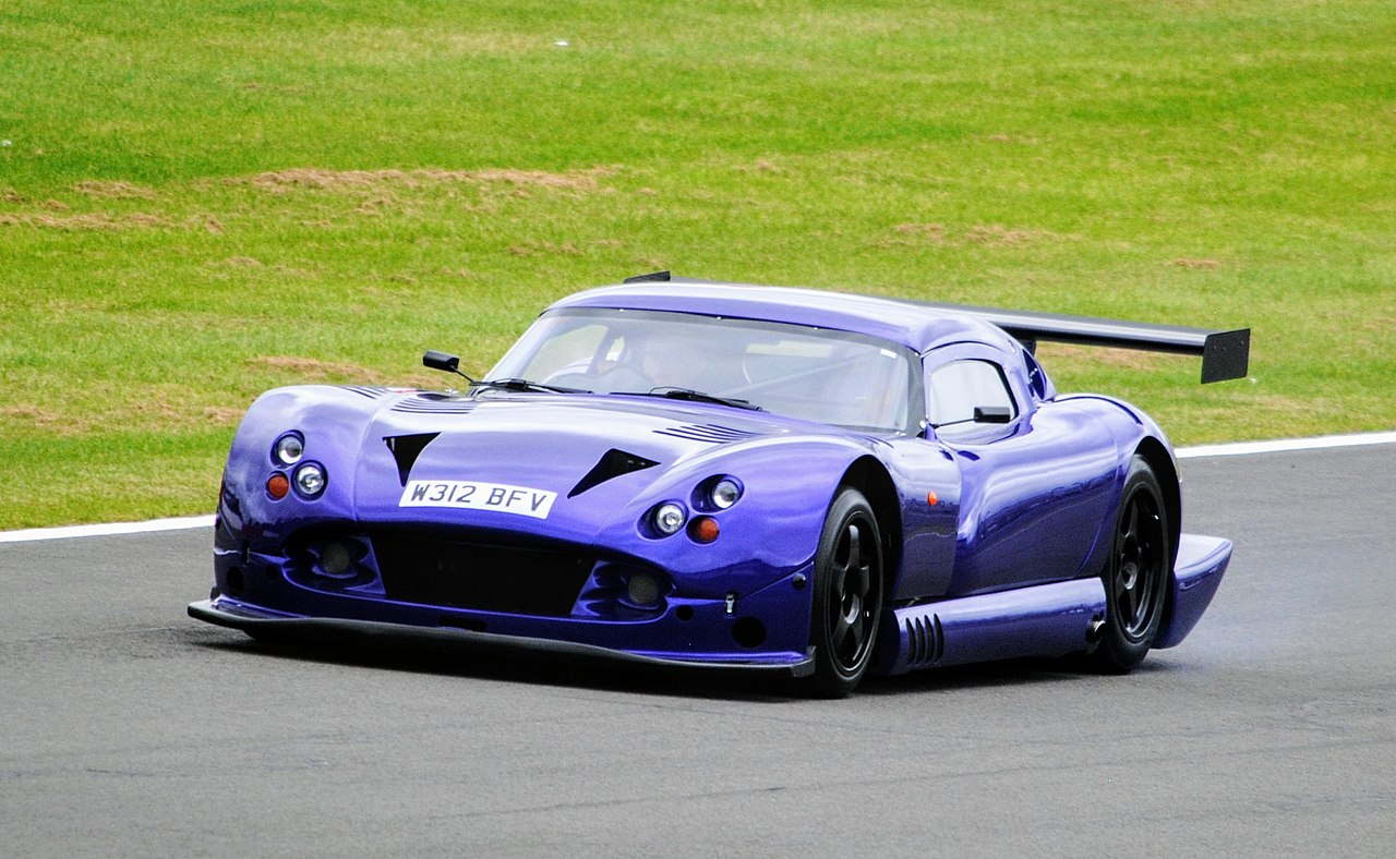 Purple TVR Cerbera Speed 12 at Donington Park