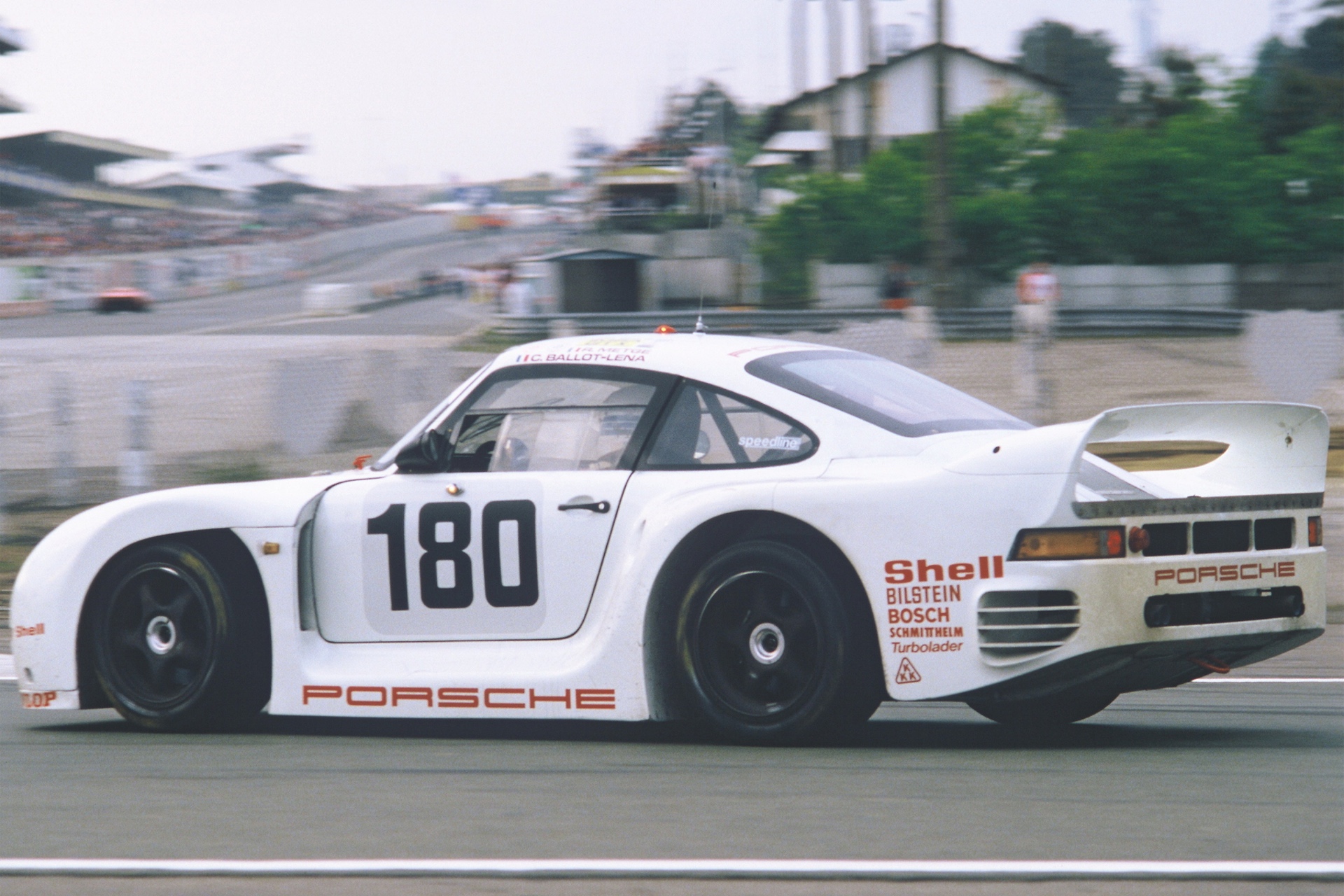 White Porsche 961 on track