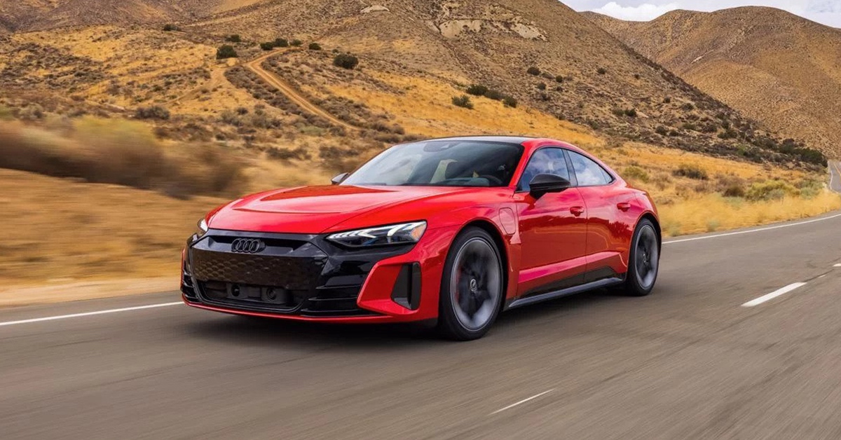 2022 red Audi RS e-tron GT cruising