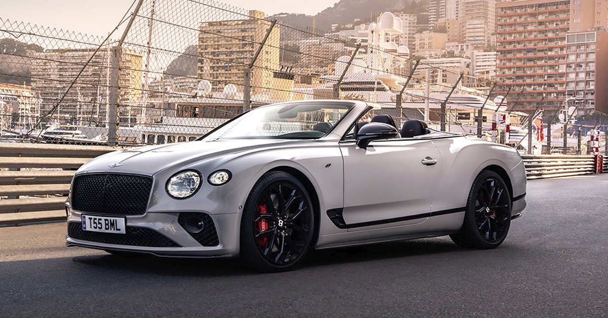 2022 grey Bentley Continental GTC S in the streets of Monaco