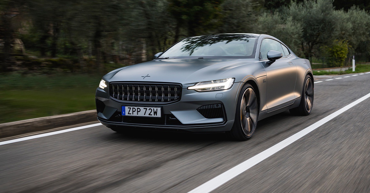 2022 Grey Volvo Polestar 1 on backroads