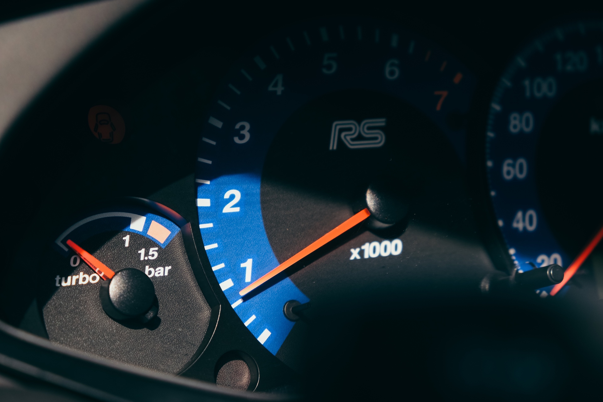Ford Focus RS instrument cluster with turbo boost gauge