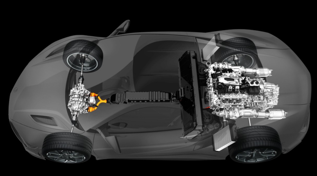 Acura NSX hybrid powertrain layout