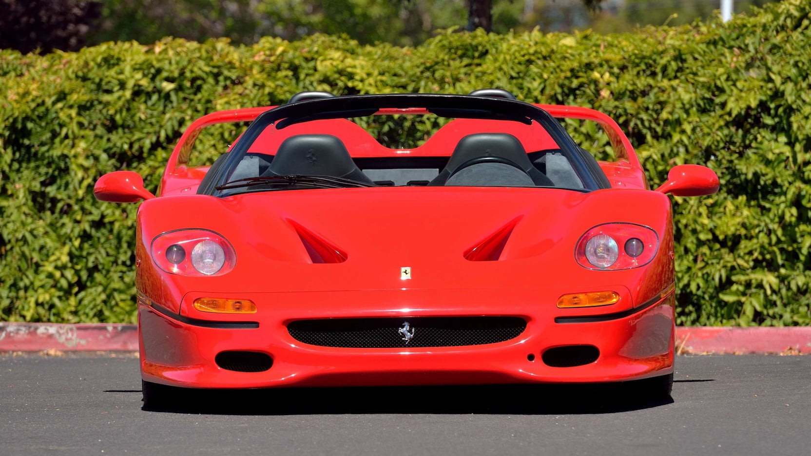 Front view of red Ferrari F50