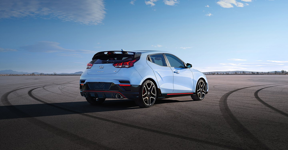 Official press media photograph of a Hyundai Veloster N