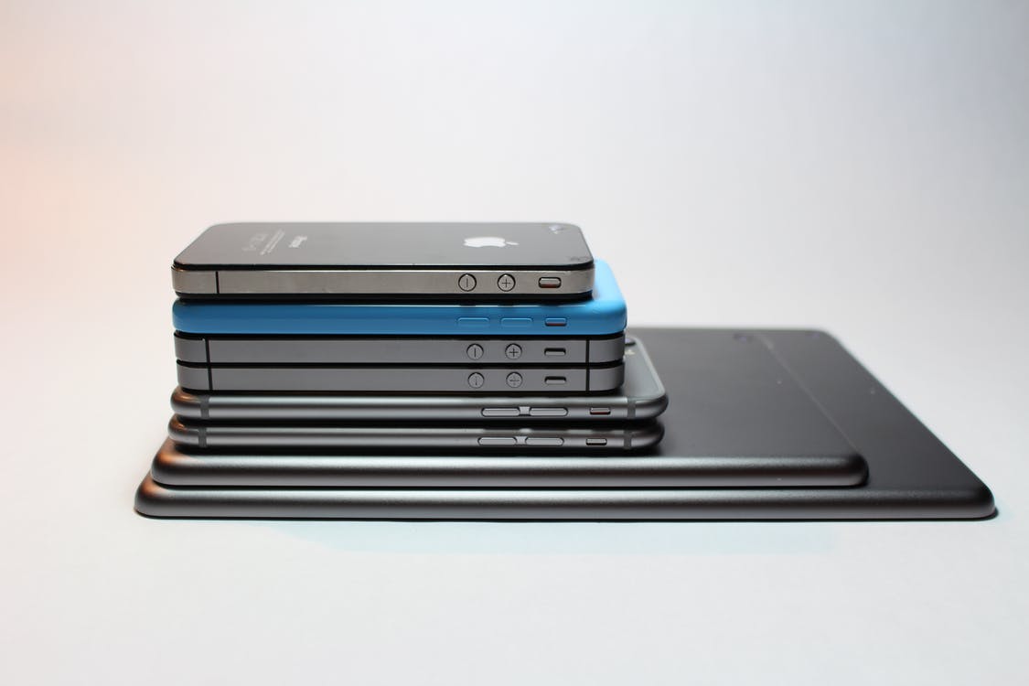 Stack of iPhones and iPads