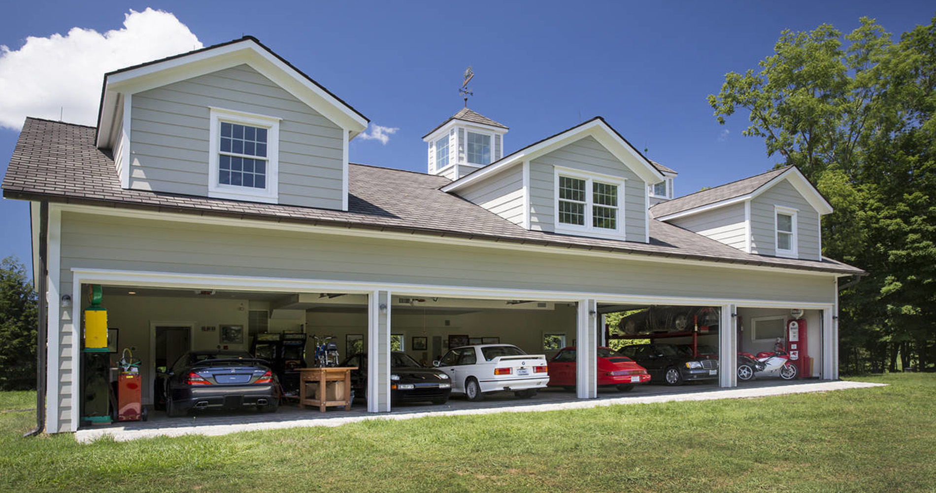 Big garage with a car collection