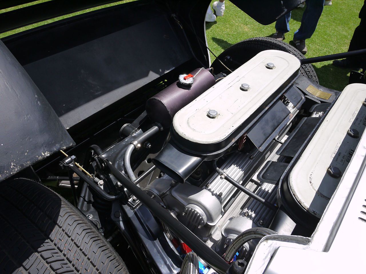 The Miura's engine in a P400 chassis, where it just fits into the body shell.
