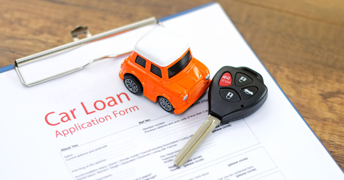 Car loan application and car keys