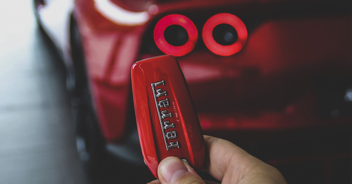 Ferrari key fob closeup