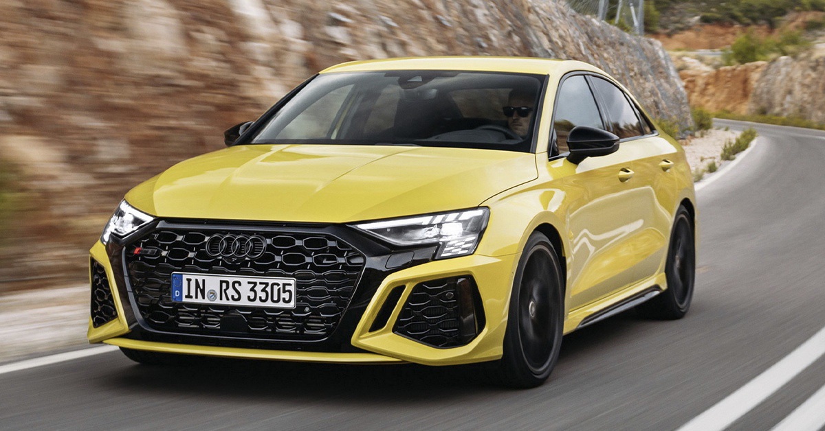 Audi RS3 Saloon on backroads