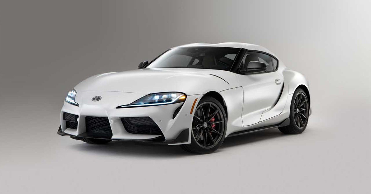 White GR Supra photoshoot