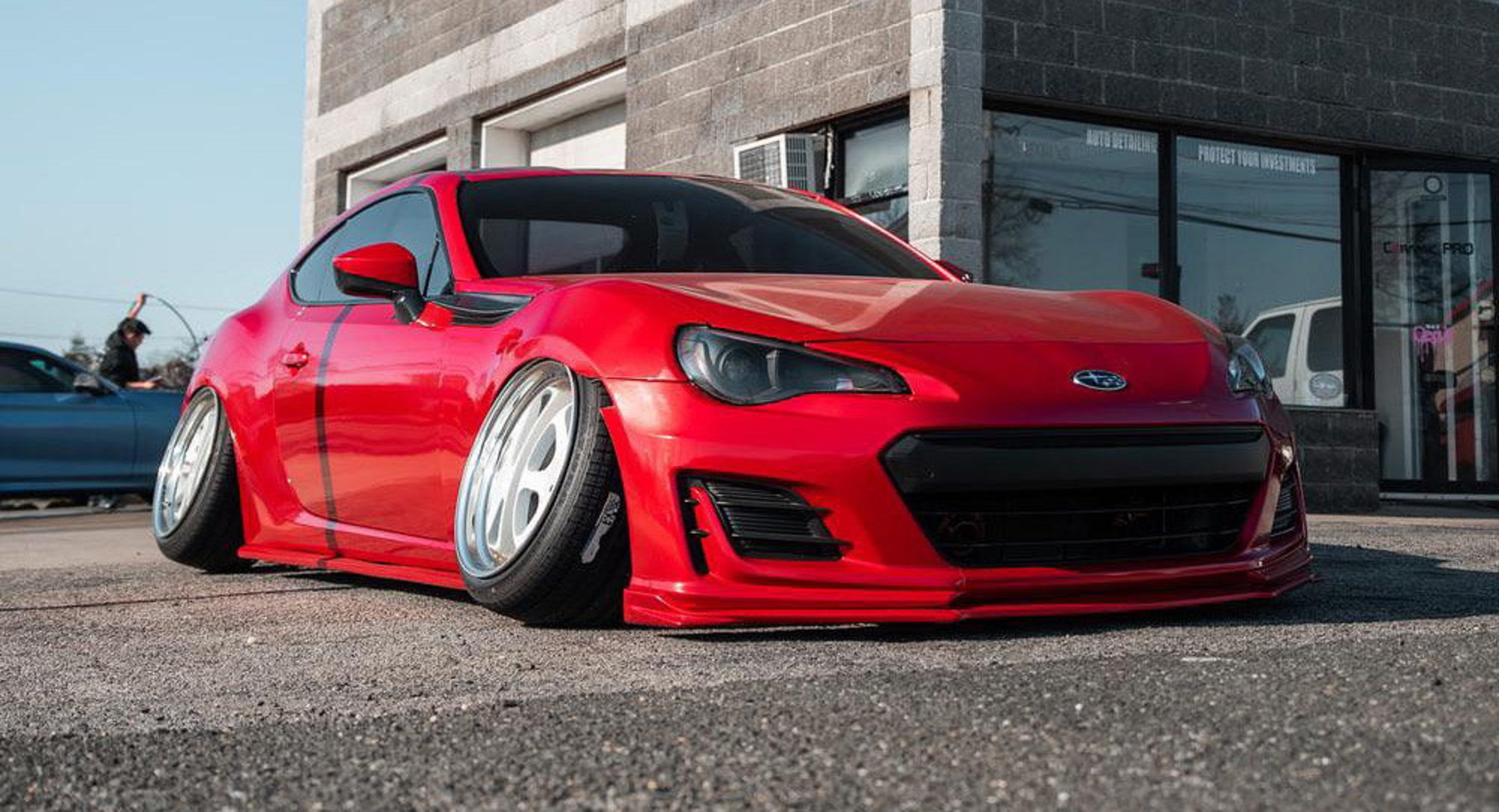 Stanced Subaru BRZ with extreme negative camber