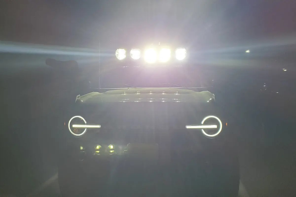 Truck with bright LED lightbar