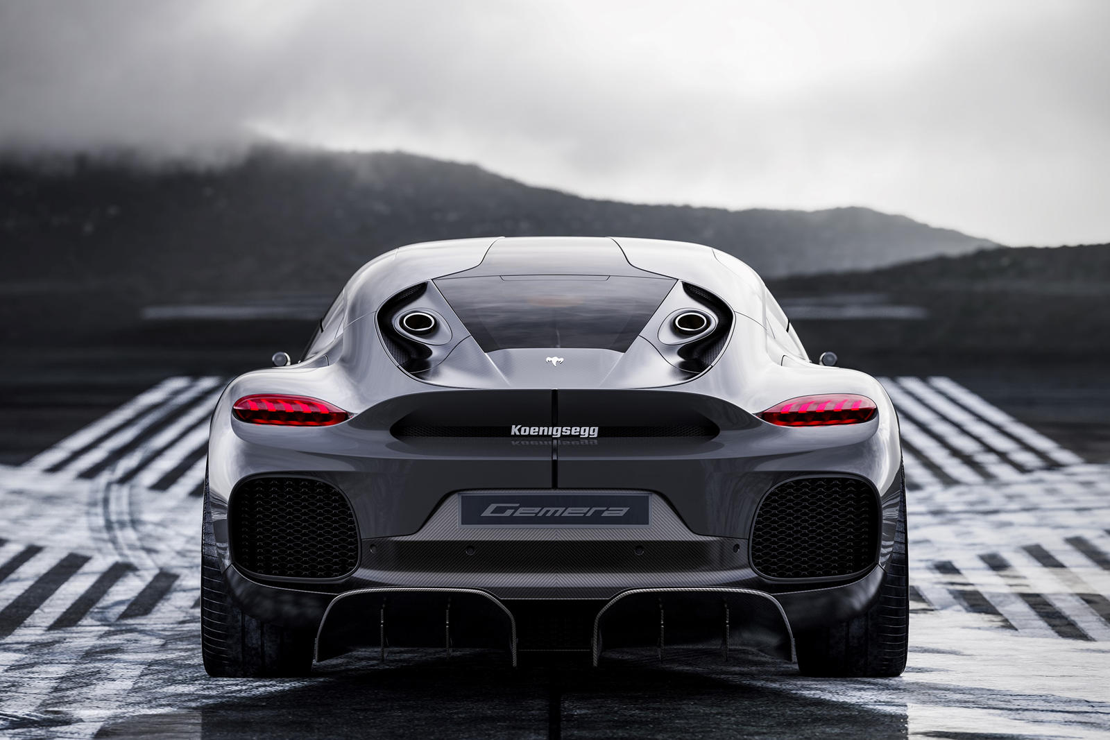 Rear view of the Koenigsegg Gemera